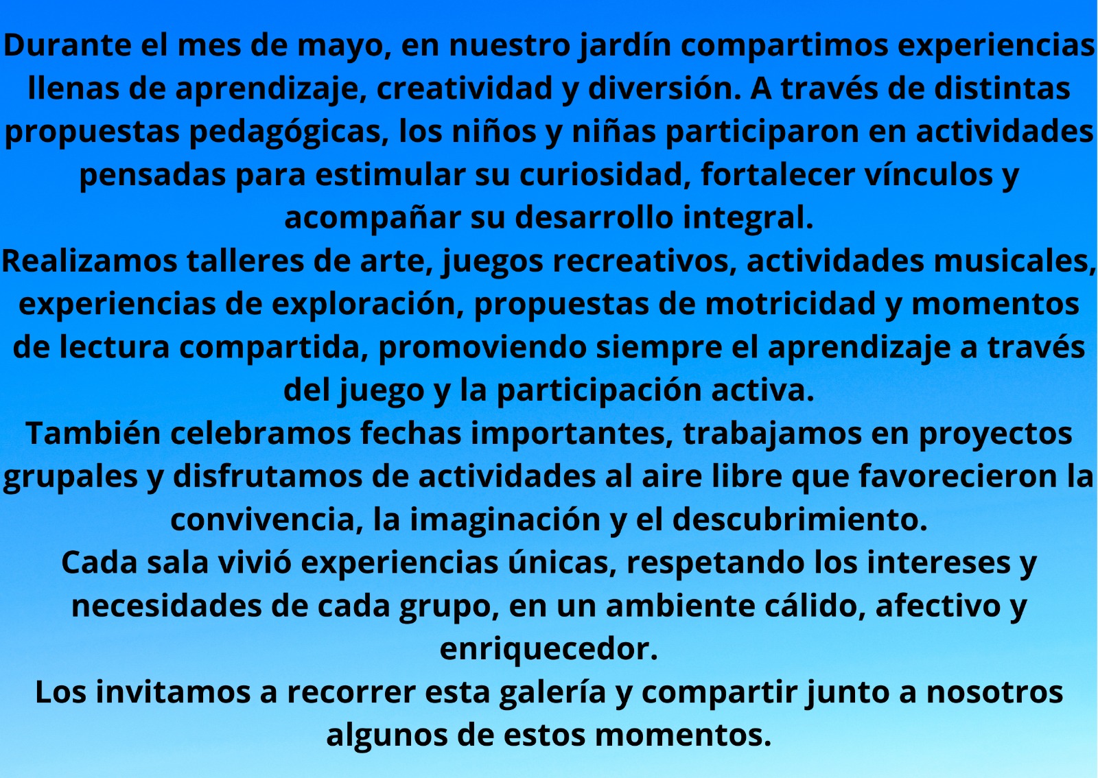 RESUMEN DE ACTIVIDADES DEL MES DE MAYO